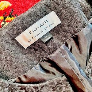 Tahari Womens Black Broquet Blazer